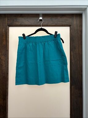 Teal Elastic-Waist Casual Women's Skirt